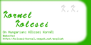 kornel kolcsei business card