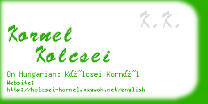 kornel kolcsei business card